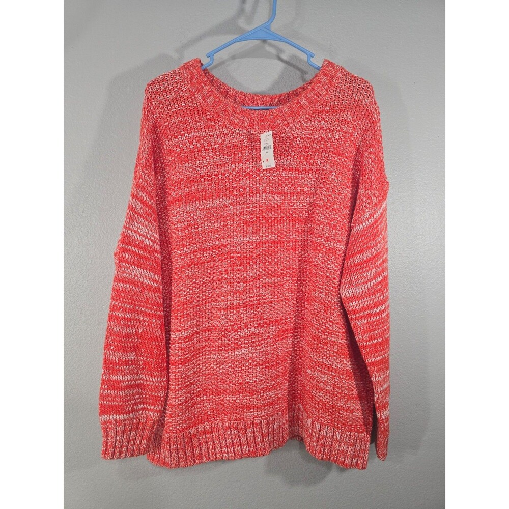 Gap Womens Knit Pullover Sweater Long Sleeve Orange Size XL NWT Cabincore AG